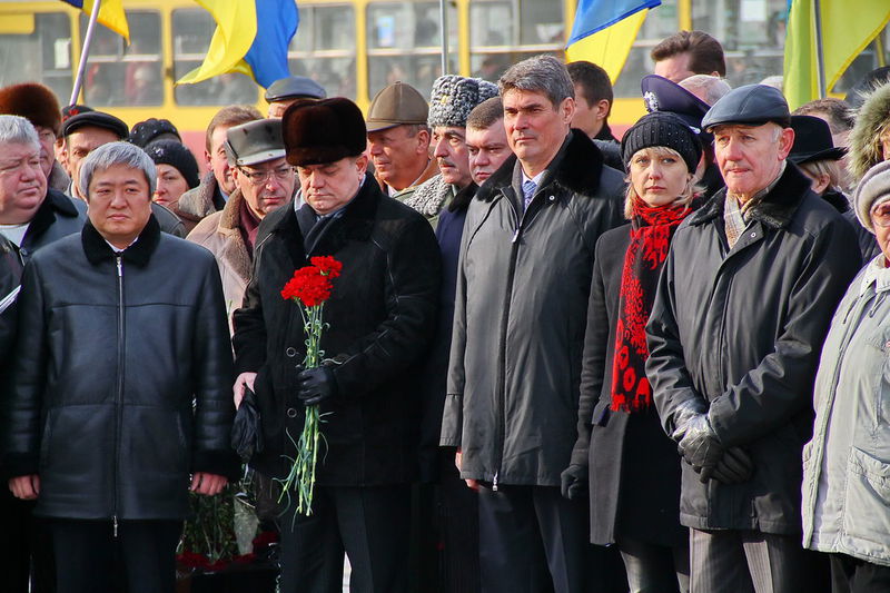 В мітингу взяли участь голова ОДА Борис Петров, міський голова та інші посадовці