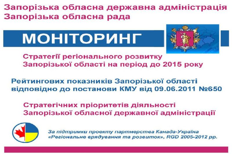Спостерігати за динамікою розвитку Запорізької області можна у режимі онлайн