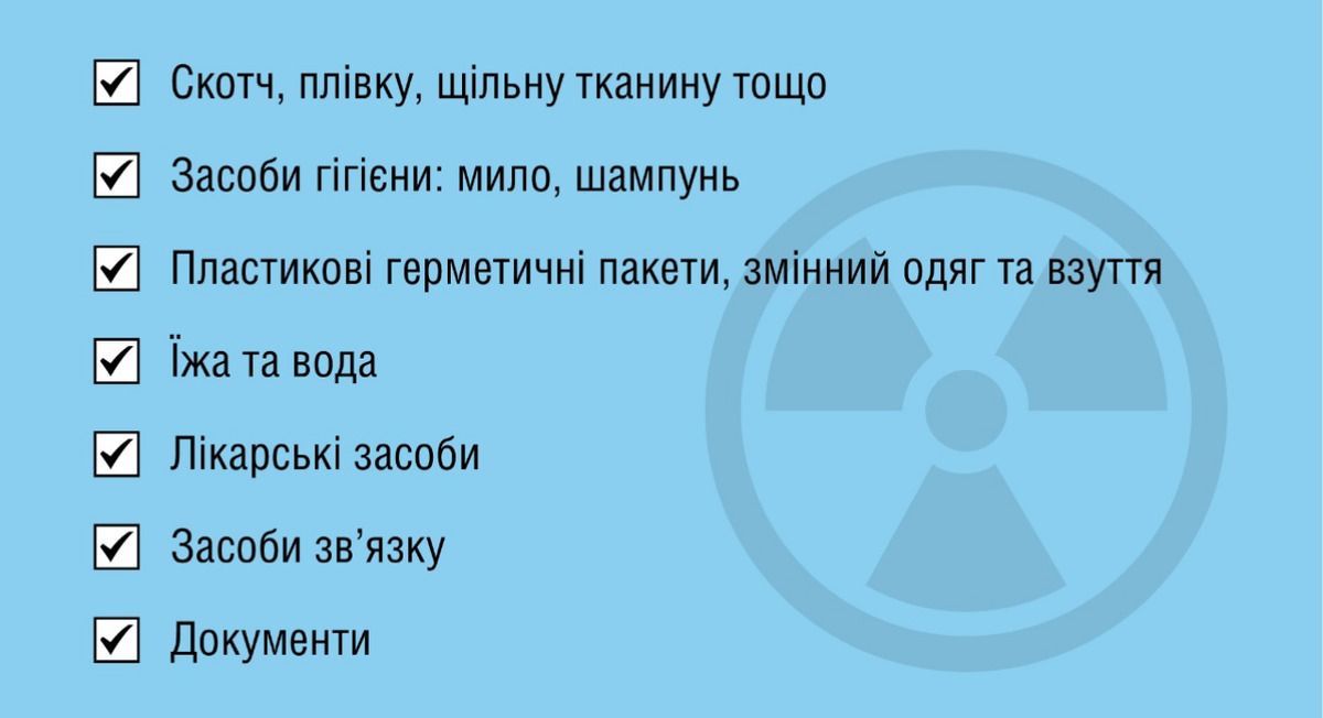 Що слід мати вдома, щоб захиститися від наслідків радіаційної аварії